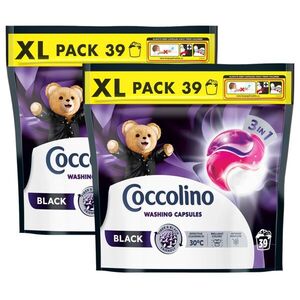 Coccolino 3in1 Black mosókapszula fekete és sötét ruhákhoz, 2x39 db kép