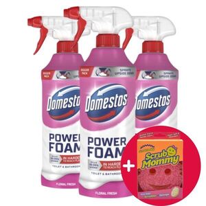 Domestos Power Foam Floral Fresh 3x650ml + Ajándék Scrub Mommy Szivacs kép