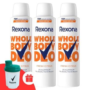 Rexona Whole Body Fresh Citrus Dezodor 3x150ml + Ajándék Rexona shaker kép