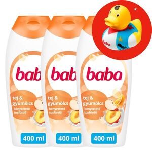 Baba Tusfürdő Tej és Gyümölcs 3x400ml + Ajándék Gumikacsa kép