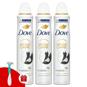 Dove Advanced Care női izzadásgátló Dezodor Invisible Dry 3x200ml... kép