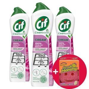 Cif Cleanboost Pink súrolókrém makacs szennyeződésekre, 3x500 ml... kép