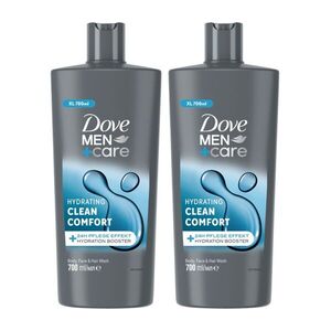 Dove Men+Care Clean Comfort férfi tusfürdő, 2x700 ml kép
