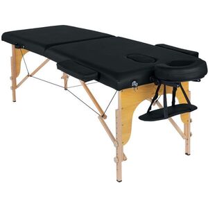 BodyFit összecsukható XXL 2 zónás fa Masszázságy 223x70, 5cm - Fekete kép