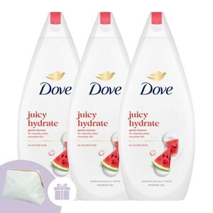 Dove Juicy Hydrate Krémtusfürdő 3x720ml + Ajándék Dove Neszesszer kép