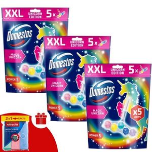 Domestos Power5 WC frissítő blokk Magic Unicorn (15x50g) + Ajándé... kép