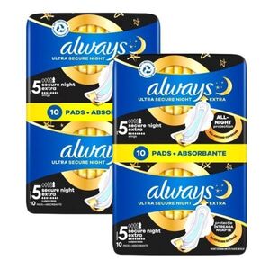 Always Ultra Secure Night Extra szárnyas egészségügyi Betét 2x10db kép