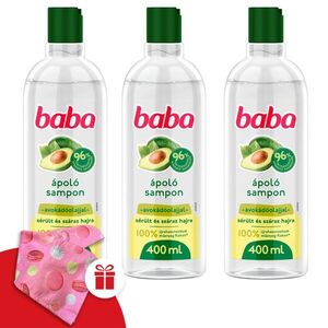 Baba Sampon Avokádóolajjal Sérült és Száraz Hajra 3x400ml + Ajánd... kép