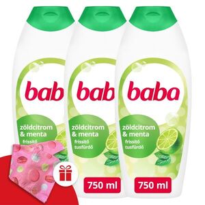 Baba Tusfürdő Zöldcitrom 3x750ml + Ajándék Baba Hajturbán kép