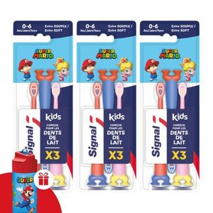 Signal Kids Super Mario Soft gyerek Fogkefe 3x3db + Ajándék Kulacs kép