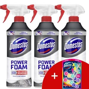 Domestos Power Foam WC és Fürdőszoba Tisztító Spray 3x435ml + AJá... kép