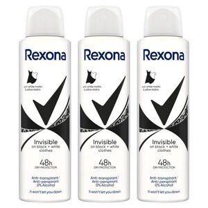 Rexona Invisible Black&White női izzadásgátló dezodor, 3x150 ml kép