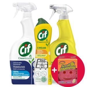Cif Cleanboost Konyha és Fürdőszoba Tisztítócsomag + Ajándék Scru... kép