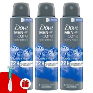 Dove Men+Care Cool Fresh férfi izzadságátló dezodor, 3x150 ml + A... kép