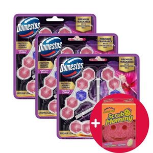 Domestos Aroma Lux Hibiscus WC illatosító blokk, 9x50 g + Ajándék... kép