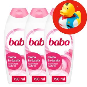 Baba Habcsók Tusfürdő Málna és Rózsafa illattal, 3x750ml + Ajándé... kép