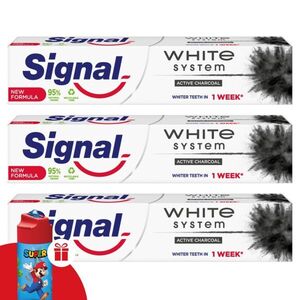 Signal White System Charcoal Fogkrém 3x75ml + Ajándék Kulacs kép