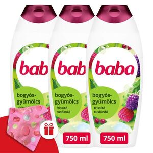 Baba Tusfürdő Gyümölcsöskert 3x750ml + Ajándék Baba Hajturbán kép