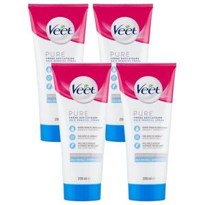 Veet Pure Szőrtelenítő krém érzékeny bőrre 4x200ml kép