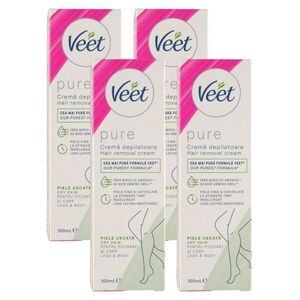Veet Silk&Fresh liliom illatú Szőrtelenítő krém száraz bőrre 4x100ml kép
