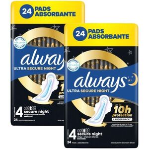 Always Ultra Secure Night szárnyas éjszakai egészségügyi Betét 2x24db kép