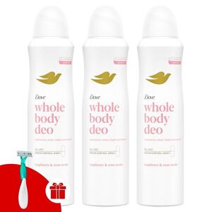 Dove Whole Body Raspberry & Rose Scent Dezodor 3x150ml + Aján... kép