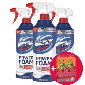 Domestos Power Foam Arctic Fresh 3x650ml + Ajándék Scrub Mommy Szivacs kép