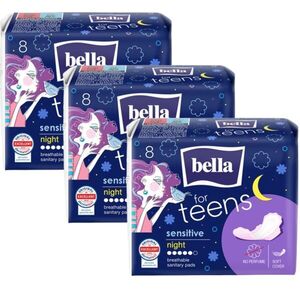 Bella For Teens Ultra Sensitive Night egészségügyi betét 3x8db kép