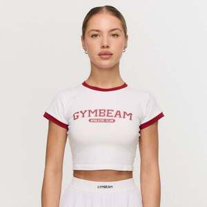 GymBeam Women‘s Varsity T-Shirt White kép