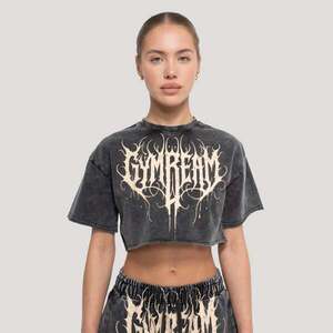 GymBeam Women‘s Abyss Cropped T-shirt Charcoal kép