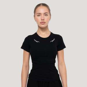 GymBeam Women‘s Tribal Ribbed T-shirt Black kép
