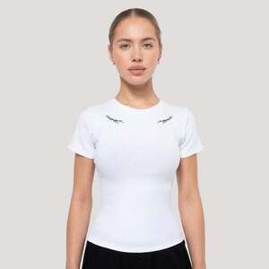 GymBeam Women‘s Tribal Ribbed T-shirt White kép