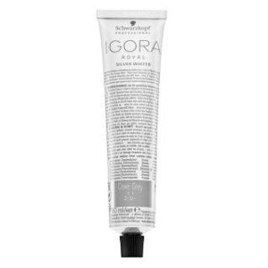 Schwarzkopf Professional Igora Royal SilverWhite Permanent White Refining Color Creme professzionális permanens hajszín platinaszőke és ősz hajra Dove kép