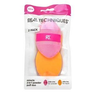 Real Techniques Miracle 2-in-1 Makeup Powder Puff Duo smink szivacs kép