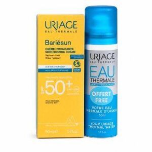 Uriage Bariésun készlet a tökéletes barnuláshoz Moisturising Cream SPF 50+ + Eau Thermale Thermal Water 2 x 50 ml kép