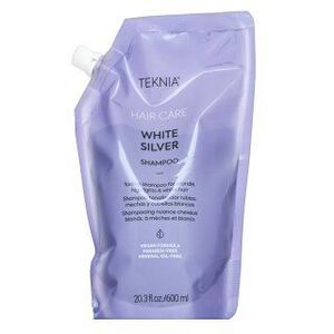 Lakmé Teknia White Silver Shampoo neutralizáló sampon platinaszőke és ősz hajra Refill 600 ml kép