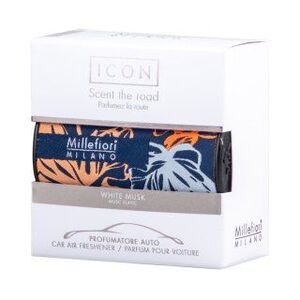 Millefiori Milano Icon Car Air Freshener White Musk Textil Floral kép