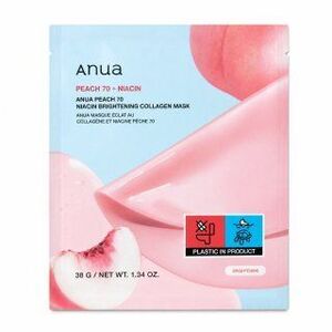 Anua Peach 70 + Niacin gézmaszk Brightening Collagen Mask 4 x 38 g kép