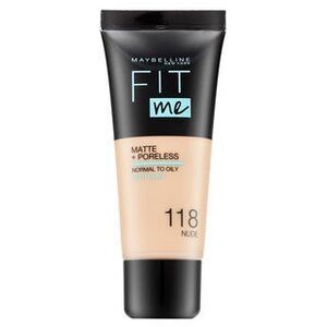 Maybelline Fit Me! Foundation Matte + Poreless folyékony make-up matt hatású 118 Nude 30 ml kép