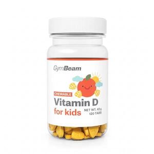D-vitamin (400 NE) gyermekeknek, GymBeam, 120 tabletta kép