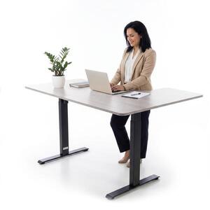 Állítható magasságú sarok íróasztal UNIZDRAV 160×110 cm, szürke – bal oldali kivitel kép