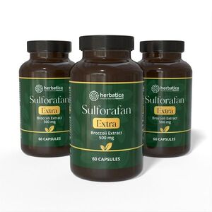 Kedvezményes szett: 3x Sulforafán EXTRA – brokkolikivonat 500 mg, 60 kapszula – Herbatica kép