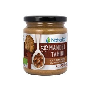 100% bio mandulatahini finomra őrölt bio mandulabélből – 250 g – Bioherba kép