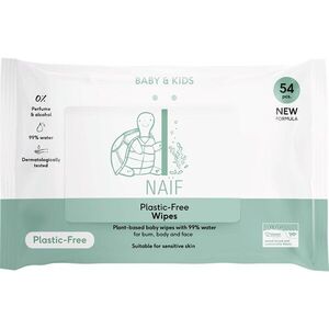 Naif Baby & Kids Plastic Free Wipes nedves törlőkendők gyermekeknek születéstől kezdődően 54 db kép