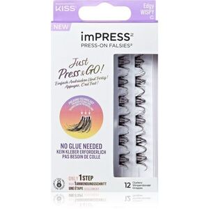 KISS imPRESS Just Press & GO ! Csomómentes elválasztott szempillák Edgy Whispy C 12 db kép