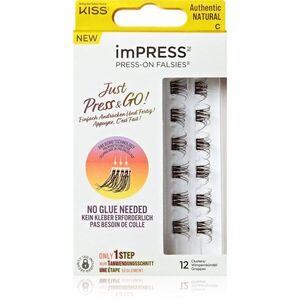 KISS imPRESS Just Press & GO ! Csomómentes elválasztott szempillák Authentic Natural c 12 db kép
