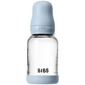 BIBS Baby Glass Bottle Silicone antikólikás cumisüveg szilikon itatócsőrrel Baby Blue 1 db kép