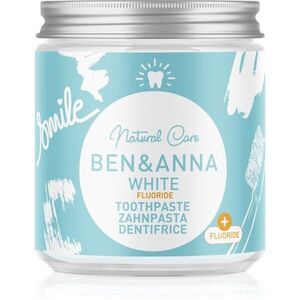 BEN&ANNA Natural Toothpaste White Fluoride fogkrém üvegtégelyben fluoriddal 100 ml kép
