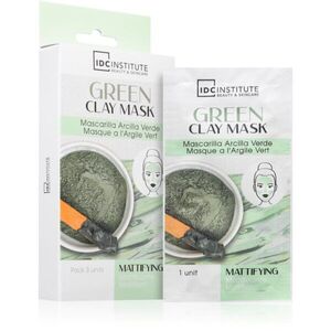 IDC Institute Green Clay Mask tisztító és mattító arcmaszk bambuszvajjal 3x8 g kép