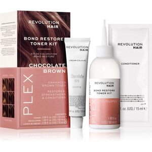 Revolution Haircare Plex Bond Restore Kit szett a hajszín élénkítéséért árnyalat Chocolate Brown 1 db kép